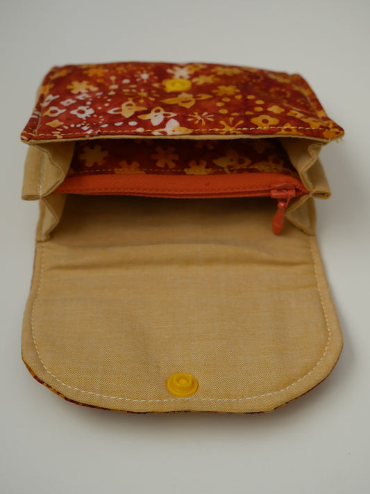 Monedero de tela · Naranja batik