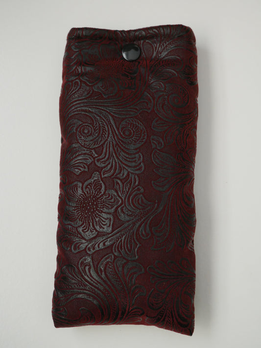 Funda de gafas · Granate floreado