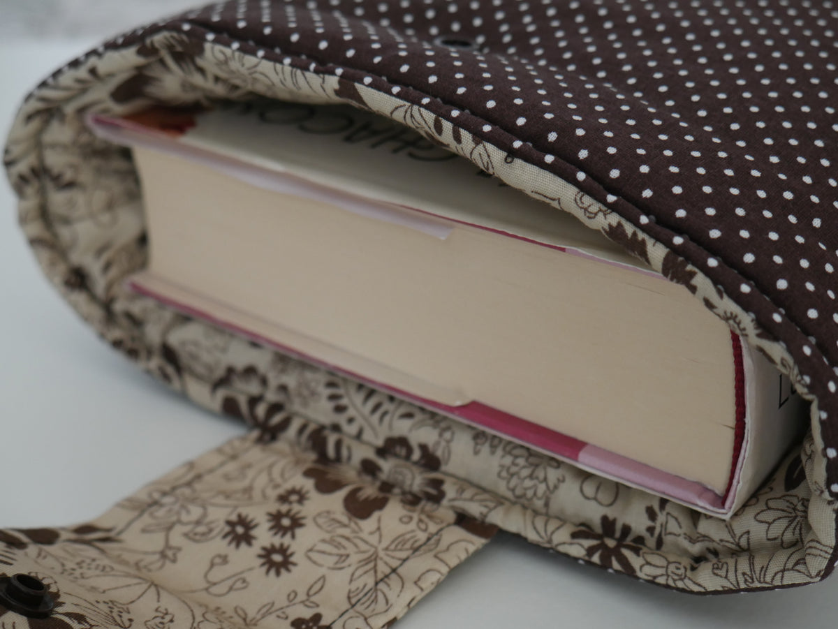 Funda de libro · Flores vintage marrones