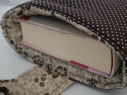 Funda de libro · Flores vintage marrones