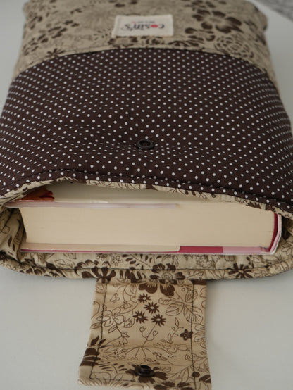 Funda de libro · Flores vintage marrones