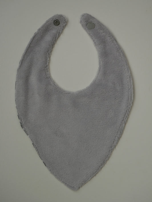 Babero bandana · Burbujitas crudo y gris
