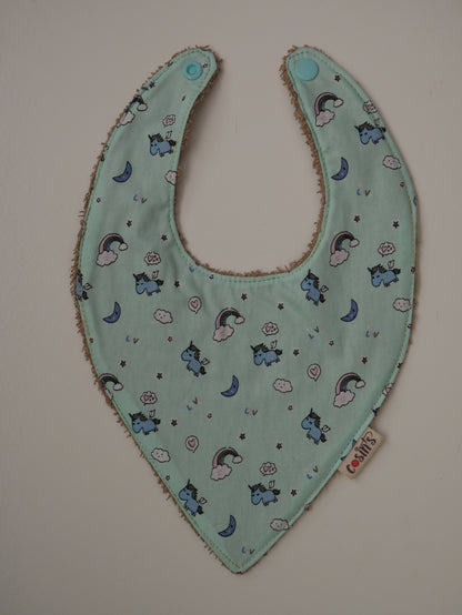 Pitet bandana · Verd amb unicorn blau