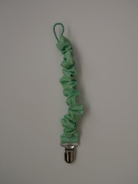 Portachupetes · Verde menta con puntos