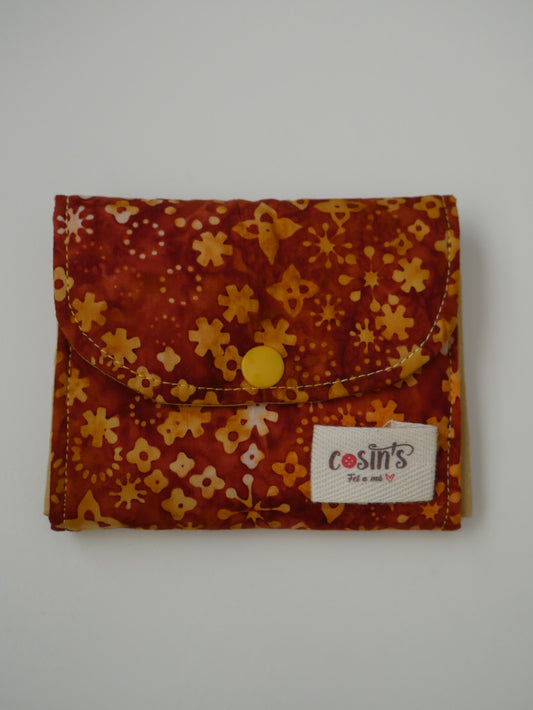 Monedero de tela · Naranja batik