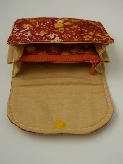 Monedero de tela · Naranja batik