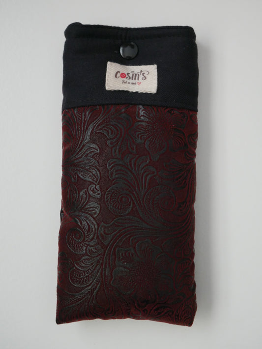 Funda de gafas · Granate floreado
