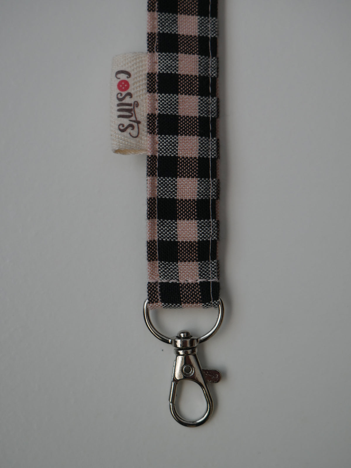 Cinta porta-claus · Vichy marró